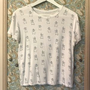 A&F White Frenchie T Shirt